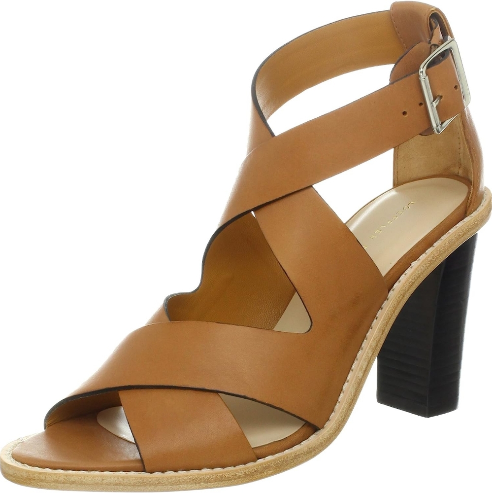 Loeffler Randall Evie dark camel sandals, orig. box & dust bag, 9.5